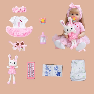 Силиконовая кукла Реборн девочка Оля 55 см, говорящая-6